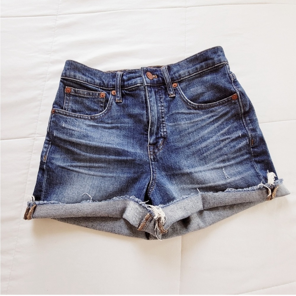Madewell High-Rise Cutoff Raw Hem Denim Shorts